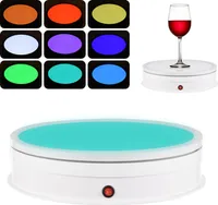 30 cm/11,8 Zoll motorisierter drehbarer Displaystaender mit RGB-Licht-Displaybasis 360¡ã drehbarer elektrischer Fotografie-Drehteller fuer Produktdisplays Live-Videoshows 60 kg Tragkraft Geraeuscharm mit Fernbedienung
