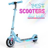 RCB Elektroscooter, E-Scooter mit LED-Anzeige, Bunte Neonlichter, Einstellbare Höhe und Geschwindigkeit, Nur 6.65KG Faltbarer Elektroroller, Geschenk für Kinder ab 6-12 Jahren