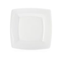 28 cm Perla Großer quadratischer Servierteller aus Premium Porzellan Weiß 