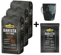 JACOBS Kaffeebohnen Barista Editions Crema Intense 3 kg geöstete Bohnen+ 1 Jacobs Barista Becher+ 1 Dose