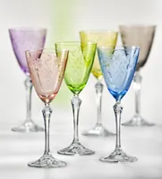 Weingläser Weinglas Weißweingläser Floral Kristallglas Weinglas 250 ml mehrfarbig  6er Set Bohemia Crystalex