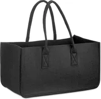 relaxdays Kaminholztasche 27,0 l schwarz 25,0 x 50,0 x 25,0 cm