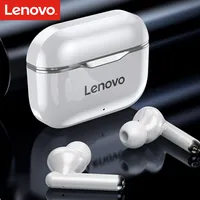 Original Lenovo Ohrhoerer LP1 TWS Bluetooth 5.0 Kopfhörer für PC, Android, iPad, iOS, Dual Stereo, Noise Reduction, HiFi Bass (Grau)