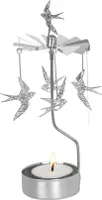 silberne Schwalben-Teelichtkarussell - Pluto Design