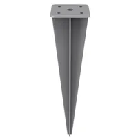 SONGMICS Erdanker, Bodenhalterung für Standpfosten von Seitenmarkisen, Bodenanker, Erdnagel, nur für SONGMICS Seitenmarkisen mit Alu-Standpfosten geeignet, 11,5 x 11,5 x 46 cm, grau GSA001