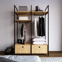 Skye Decor, Perm - L638, Kleiderschrank, Eiche, 100 % MELAMINBESCHICHTETE SPANPLATTEN, 120 x 45 x 180 cm