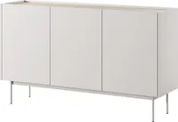 BETTSO Dreitürige Breite Kommode Sideboard mit hohen Metallbeinen COLOR 144 cm Beige Hellbeige