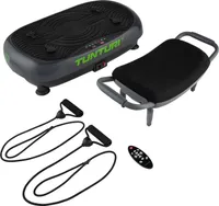 Płyta wibracyjna Tunturi Cardio Fit V10 z wibracjami, 3 programami, 30 prędkościami, z taboretem, pilotem i taśmami treningowymi