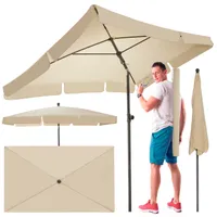 Sonnenschirm inklusive Kühltasche | Beige | Rechteckig | knickbar | 125x200cm | UV50+