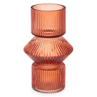 Vase aus geriffeltem Glas, 9,5 x 16,5 cm