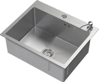 ML-Design Küchenspüle mit Ablaufgarnitur und Seifenspender, Silber, aus Edelstahl