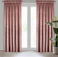 Samtvorhang ROSA dunkelrosa 135x300 cm Kräuselband