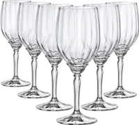 6x Klar 380ml Florian Weißweingläser - Kleines Glas Rot Rosé Langer Stiel Cocktailparty Trinkbecher Geschenkset - von Bormioli Rocco