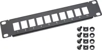 HMF 63345-07 UTP Keystone-Patchpanel für Serverschrank , 10 Zoll, 10 Ports RJ45, Schwarz