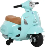 HOMCOM VESPA Motocykl elektryczny dla dzieci Pojazd elektryczny 18-36 miesięcy 3 km/h Światło LED Dźwięk Plastik-metal Zielony 66,5 x 38 x 52 cm