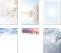 6 x 5 Blatt Motivpapier Briefpapier Mix DIN A4 verschneite winterlich weihnachtliche Natur-Landschaften (Winter-5244)