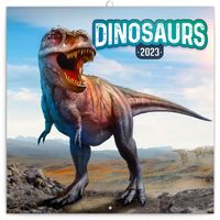 Dinosaurier Wandkalender 2023 Kalender, Broschürenkalender mit Monatskalendarium, Broschurkalender 30 x 30 cm (30x60 Geöffnet)