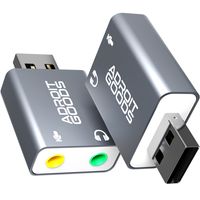 AdroitGoods Zewnętrzna karta dźwiękowa USB (3D) - Karta dźwiękowa - Usb 5.1 - Space Grey