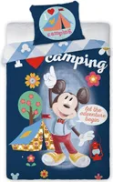 Bavlněné povlečení 140x200 Mickey Mouse 7668 na povlak na polštář I love Camping under a tent 70x90