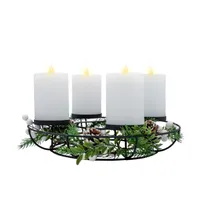 1.10 adventních věnců v černé barvě s dekorací a 4 LED svíčkami - cca Ø 33 cm x 12,5 cm - s časovačem