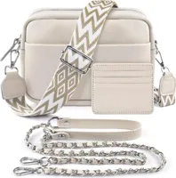 Handy Umhängetasche Echtes Leder Crossbody Bag mit Schultergurt Kartenhalter, Schwarz