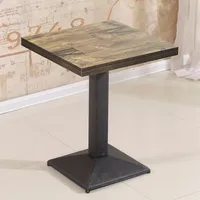 Quadratisch Esstisch, Holztisch mit Metallrahmen,kleiner Esstisch für den Haushalt,Quadratisch Bistrotisch 60x60x75cm