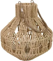 WANDERLUST DECO Kerzenlaterne aus Metall und braunes Papierseil, D32x34,5h cm