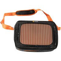 SunWizzard Tasche mit Solaranlage Umhängetasche Damen Herren Solar Powerbank für Smartphone Camping Notebook Tasche, Farbe:schwarz/orange