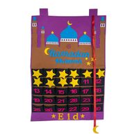 Eid Mubarak 30 tage Advent Kalender Hängen Fühlte -Kalender Muslimischen Kinder Geschenke Ramadan Party Dekoration Lieferungen Farbe Lila