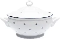 Suppenschüssel mit Deckel, tschechisches Porzellan, Verona, 2,5 l, blaue Valbella, G. Benedikt