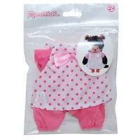 Monchhichi 254453 Kleidung Kleiderset mit Punkten rosa-weiß