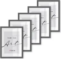 🖼️KNOR®️ Bilderrahmen 24x30 cm Grau, 10er Set Posterrahmen, Bilderrahmen, Fotorahmen, bruchsicheres Acrylglas, Picture Frame 24x30, zum Aufhängen & Aufstellen 🎨Isabella Kollektion
