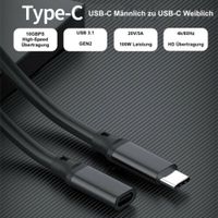 USB-C 3.2 Verlängerung Kabel C-Stecker C-Buchse 1m Type-C Kabel Schnell Laden Schwarz 0,5 Meter Usb-C zu Usb-C