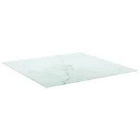 vidaXL Tischplatte Weiß 70x70 cm 6 mm Hartglas in Marmoroptik