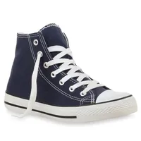 Mytrendshoe Damskie Wysokie Trampki Rekreacyjne Wiele Kolorów & Rozmiarów 96535, Kolor: Granatowy, Rozmiar: 37