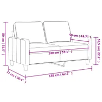 vidaXL 2-Sitzer-Sofa Dunkelgrau 140 cm Stoff