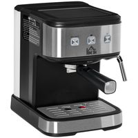 HOMCOM Espressomaschine Kaffeemaschine aus Edelstahl Siebträgermaschine mit Milchschäumer 1,5L Wassertank 15 Bar für Espresso Cappuccino Latte Milchkaffee 850 W