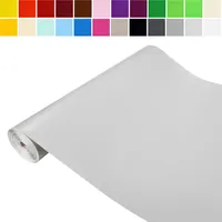 DecoMeister Uni Folien – Küchenfolie für Möbel – Dekorative Möbelfolie – Selbstklebende PVC Folie – Einheitliche Farbe – 45x1500 cm Hellgrau Matt