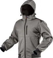 NEO TOOLS Softshell Jacket - Winddichte Jacke – Wasserdichte Softshell - Softshell-Arbeitsjacke mit abnehmbarer Kapuze - Gr. M