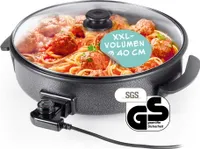 GOURMETmaxx Pizza-Pfanne elektrisch 1500W schwarz mit Deckel