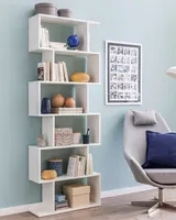 Bücherregal WL5.691 70 x 23,5 x 190,5 cm weiß | Standregal 6