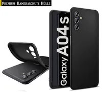 Für Samsung Galaxy A04s -  Silikon Schwarz Kameraschutz Hülle TPU Handy Schutz Case