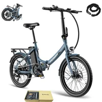 E-Bike Pannensichere Reifen 20 zoll klapprad Rostfreie Aluminiumlegierung bis zu 110 - 130 km Wasserdicht IPX4 Elektrofahrrad mit 7 Gang, Blau
