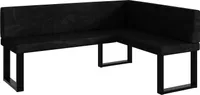 MEBLINI Eckbank für Esszimmer - Küchenbank - Essecke - Sitzecke Küche - PETER - U-Beine 128x168x87cm Rechts - Schwarz Samt