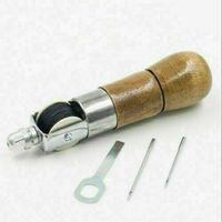 1 Set Leder Nähen Awl Handnähmaschine Werkzeug + Nadel + Schraubenschlüssel