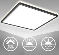 LED Panel 42x42 cm - 22W, 3000lm, flach, backlight, neutralweiß, schwarz