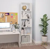 vidaXL Bücherregal/Raumteiler Hochglanz-Weiß 45x24x159cm Holzwerkstoff