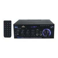 Audio Verstärker, Mini HiFi Stereo Amp Integrierter Empfänger für Audio Lautsprecher bluetooth 5.0 90W x 2 2.0-Kanal Leistungsverstärker mit Fernbedienung