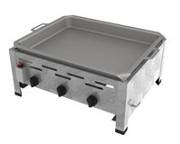 ChattenGlut Gastrobräter Professional 3-flammiges Tischgerät aus Edelstahl mit 10,8 kW mit Pfanne
