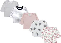 TupTam Baby Mädchen Langarmshirt Gestreift 5er Set, Farbe: Farbenmix 3, Größe: 62